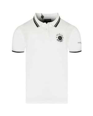 Plein Sport Poloshirt Met Dubbele Kraag En Tijgerprint Op De Achterkant, Wit