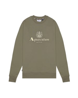 Aquascutum Active Big Logo Crewneck Armégrön