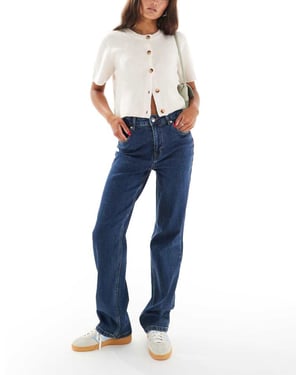 Miss Selfridge hjärtficka raka ben jeans i indigo tvätt