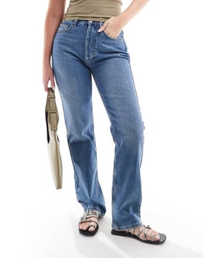 Topshop Hourglass Ember låg midja vid ben jeans i midblå