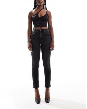 ASOS DESIGN formande slim fit komfortjeans i tvättad svart