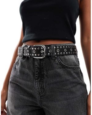 ASOS DESIGN nitar midje- och höftjeansbälte i svart