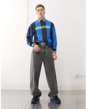 COLLUSION X001 antifit jeans i grå