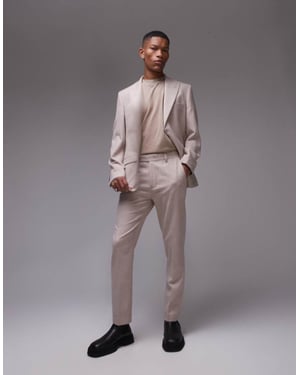 Topman premium slim ullblandning kostymbyxor i sten