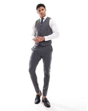 ASOS DESIGN super slim kostymbyxor i grått