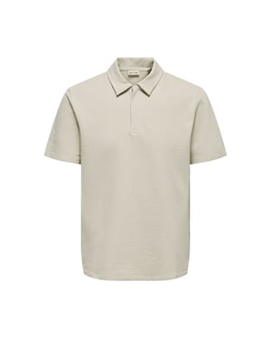 Only & Sons onskian life reg seersucker ss polo 22028694 silver lining