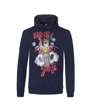Apollo Heren kersttrui met capuchon badass santa hoodie kerst print