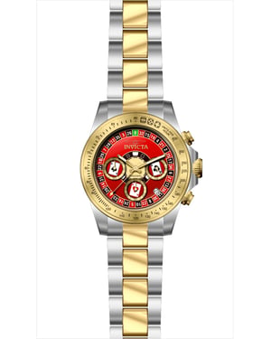 Invicta Speedway 50495 Heren Horloge - Quartz Uurwerk - Roestvrij Staal met rode Wijzerplaat - 39mm
