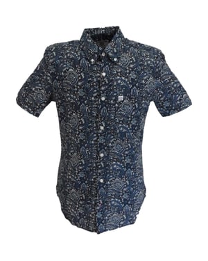 Lambretta Mens Paisley Shirt (Black/Grey/Blue)