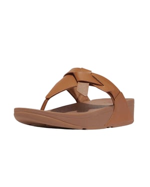 Fit Flop Dames Lulu Geknoopte Leren Sandalen (Beige)