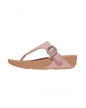 FitFlop Dames Lulu Crystal Leren Gespsandalen (Beige)
