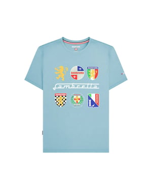 Lambretta Mens Heritage SS26 Logos T-Shirt (Sky Blue)
