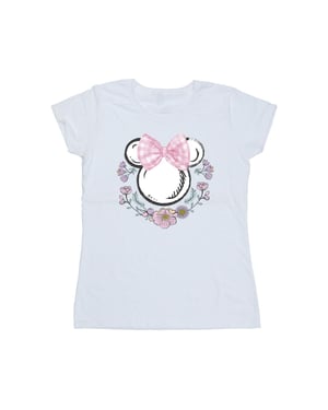Disney Dames/Dames Minnie Mouse Bloemen Strik T-shirt (Wit)