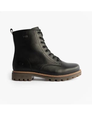 Remonte Womens Leather Ankle Zip Boots Black