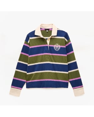 Joules Lara Slub Womens Rugby Shirt Green