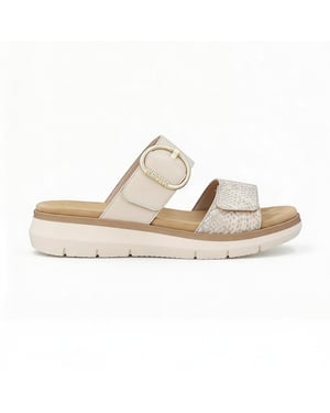 Remonte D2k57 Womens Cross Strap Sandals White/gold