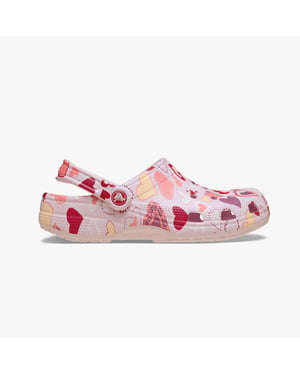 Crocs Classic Vday Girls Clogs Sandals Pink Milk/hearts