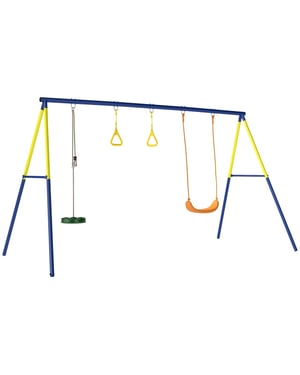4goodz Schommelrek tot 150 kg 3-in-1 met turnringen 285x160x181 cm