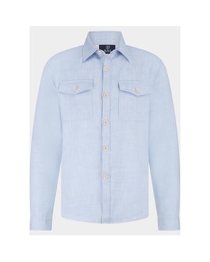Bos Bright Blue Scotland blue overshirt duncan shirtjacket spe26114du03sb/4003