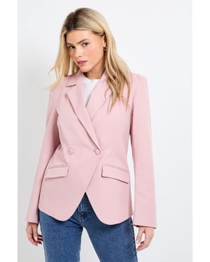Double Breasted Asymmetric Hem Blazer