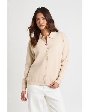 Knitted Button Down Collared Cardigan