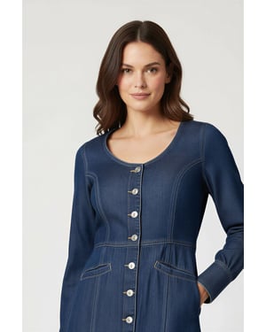 Long Sleeve Denim Mini Dress