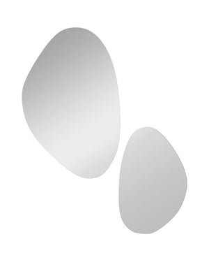 4goodz 2 stuks muurspiegel kiezel a-symetrisch spiegel met metalen frame