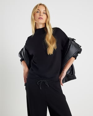 River Island Womens Top Black Premium Long Sleeve