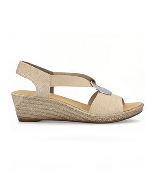 Rieker 624h6-93 Womens Slingback Sandals Beige Floral