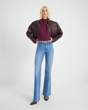 River Island Womens Flared Jeans Blue High Rise Relaxed Denim