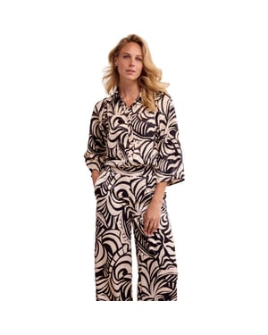 Tramontana Blouse print black & stone