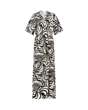 Tramontana Dress print black & stone