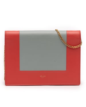 Pre-owned Leather Frame Wallet On Chain