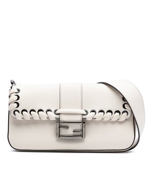 Pre-owned Whipstitch Leather Baguette Crossbody