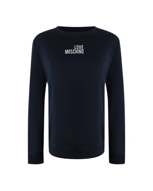 Love Moschino Navy Blue Long Sleeve T-shirt Small White Logo