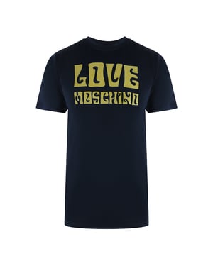 Love Moschino Navy Blue T-shirt Groovy Logo