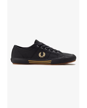 Fred Perry B708 Vintage Tennis Canvas Men's Black/Champagne Trainers