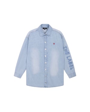 Alix The Label Ladies woven flowy denim oversized blouse blouses 2603971627