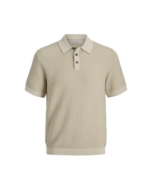 Jack & Jones Jprblukingsley knit polo ss beige