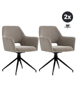 Multifurn Eetkamerstoel tess linnen (set van 2)