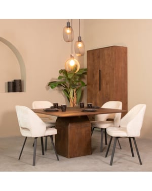 Label51 Eetkamertafel ingo espresso mangohout