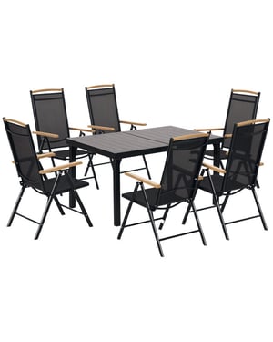 4goodz Tuintafelset 1 tafel en 6 stoelen tuinmeubelset -