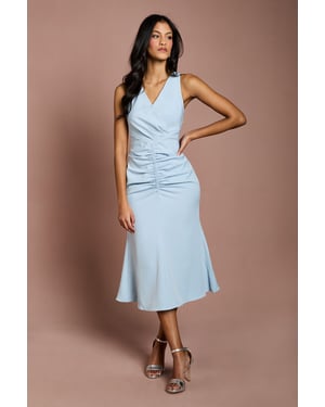 Petite Ruched Vee Dress
