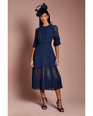 Petite Lace Insert Midi Dress