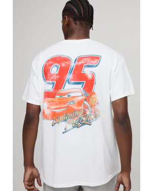 White Oversized Disney Cars License T-Shirt