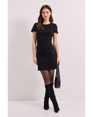 Bengaline Cap Sleeve Mini Dress