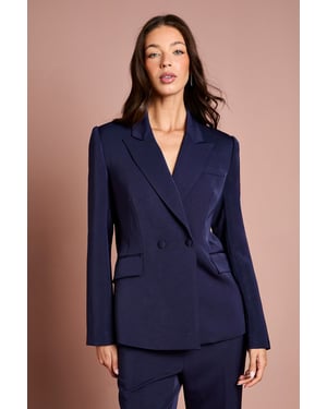 Stitch Detail Double Breasted Blazer