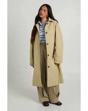 Belted Button up Long Trench Jacket