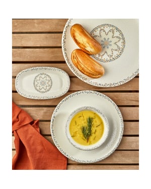 By Bone Dinerbord tessera porselein 30 cm set van 6