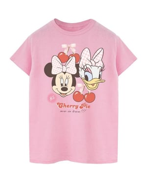 Disney Kvinnor/Minnies Mus & Daisy Körsbär Bomull Boyfriend T-shirt (Babyrosa)